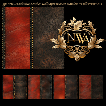 Second Life Marketplace - 5pc PBR Exclusive Leather wallpaper texture
